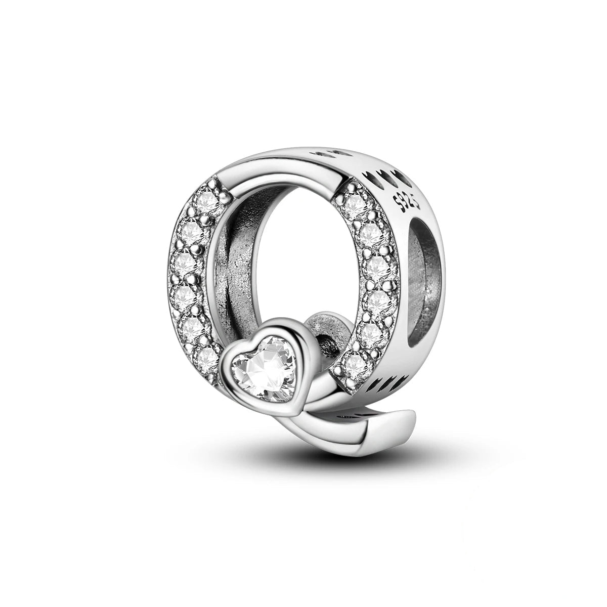 Charm Lettre Cœur Scintillant A~Z