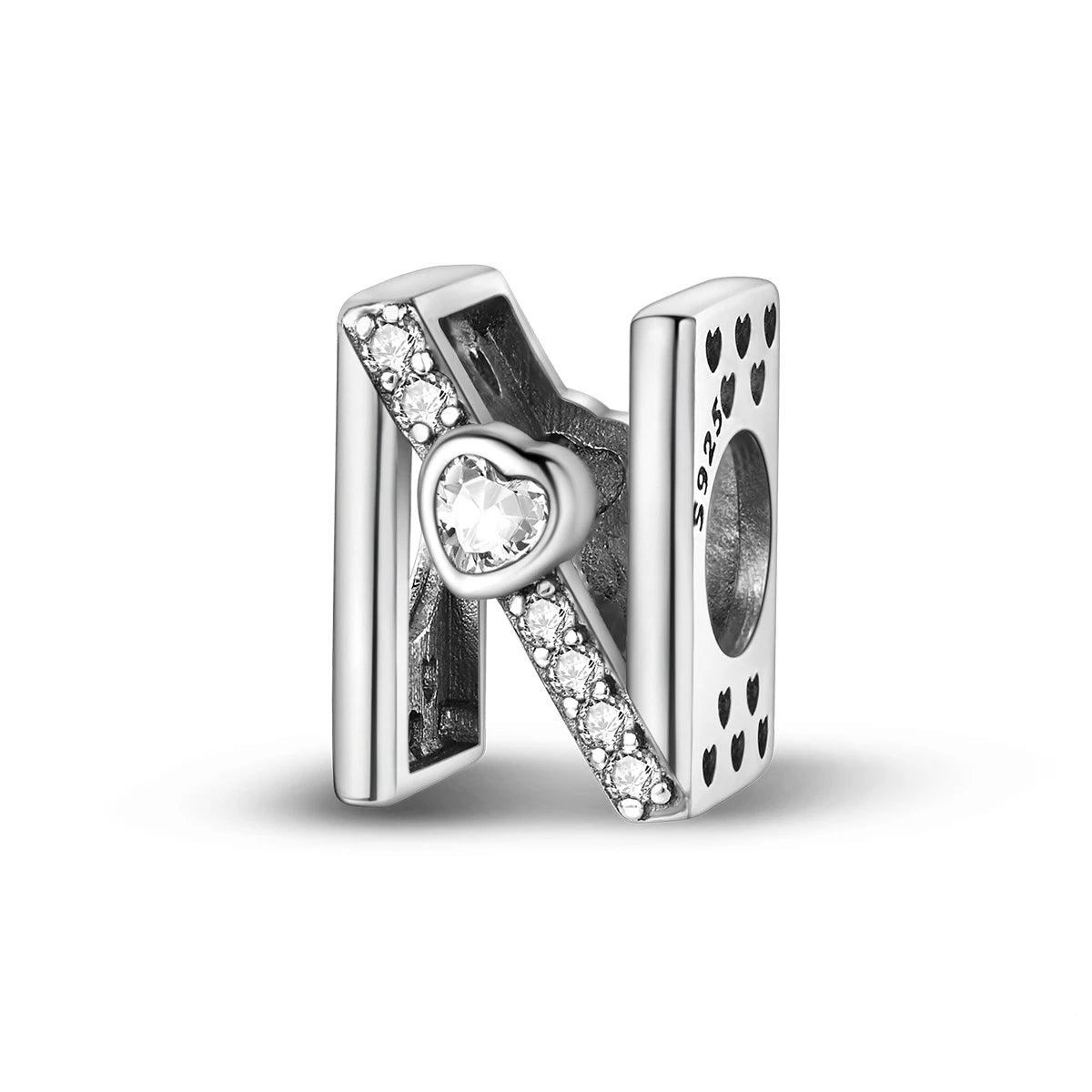 Charm Lettre Cœur Scintillant A~Z