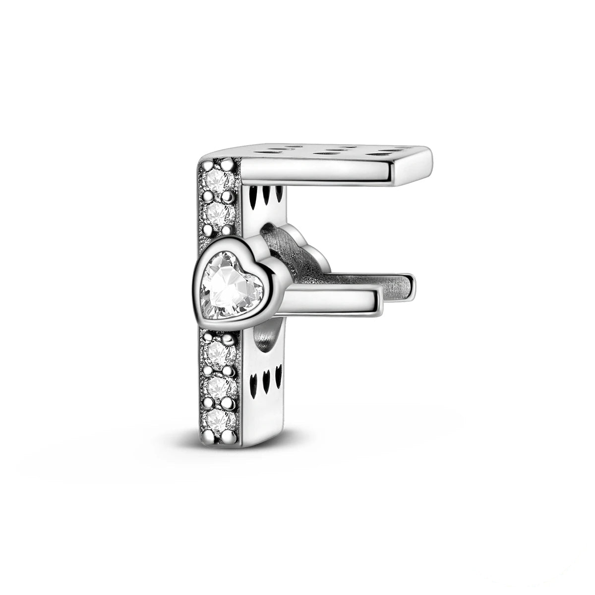 Charm Lettre Cœur Scintillant A~Z