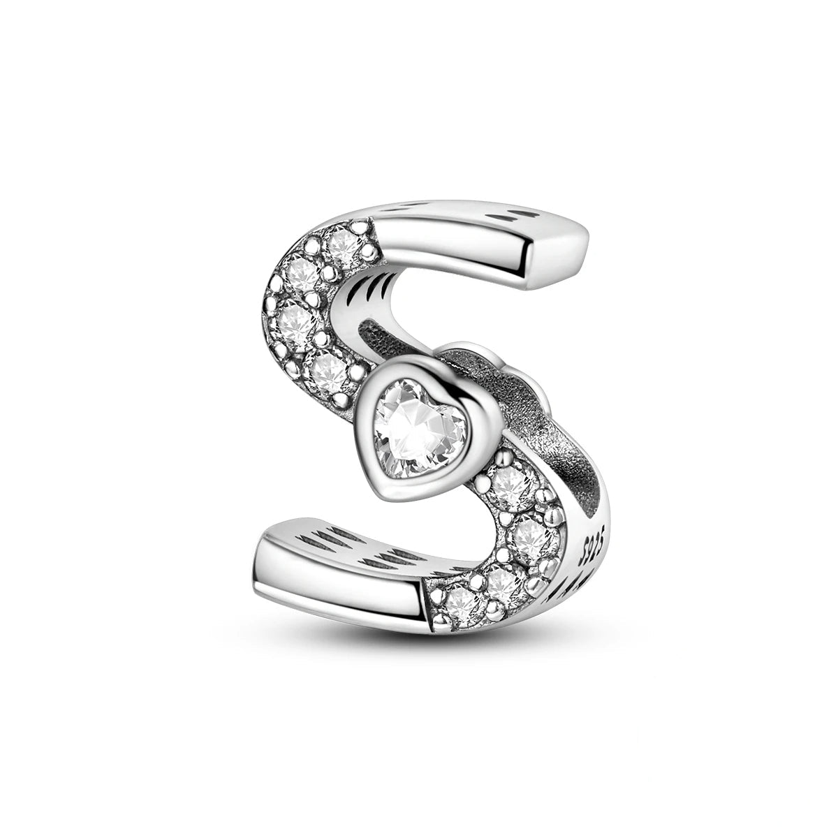 Charm Lettre Cœur Scintillant A~Z
