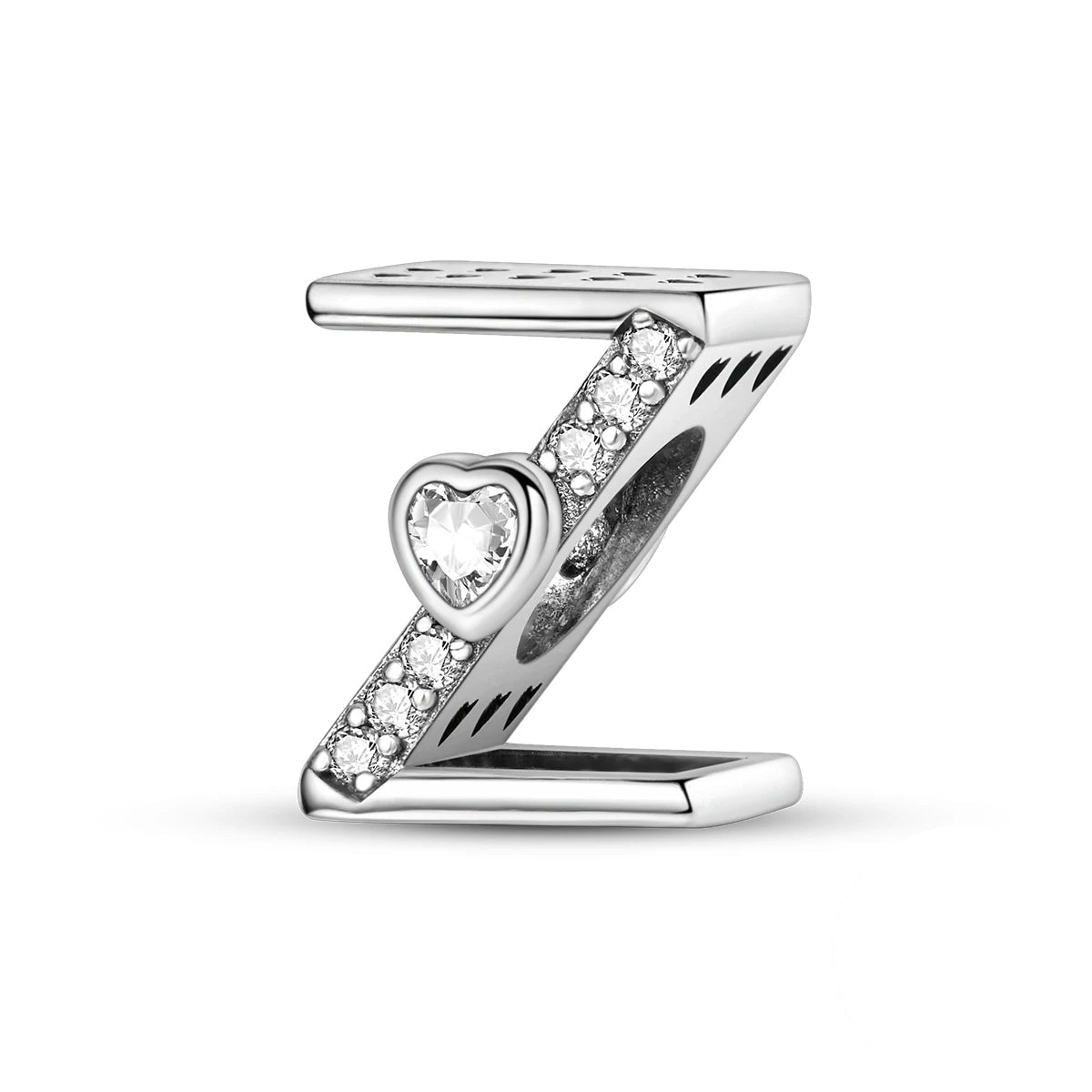 Charm Lettre Cœur Scintillant A~Z