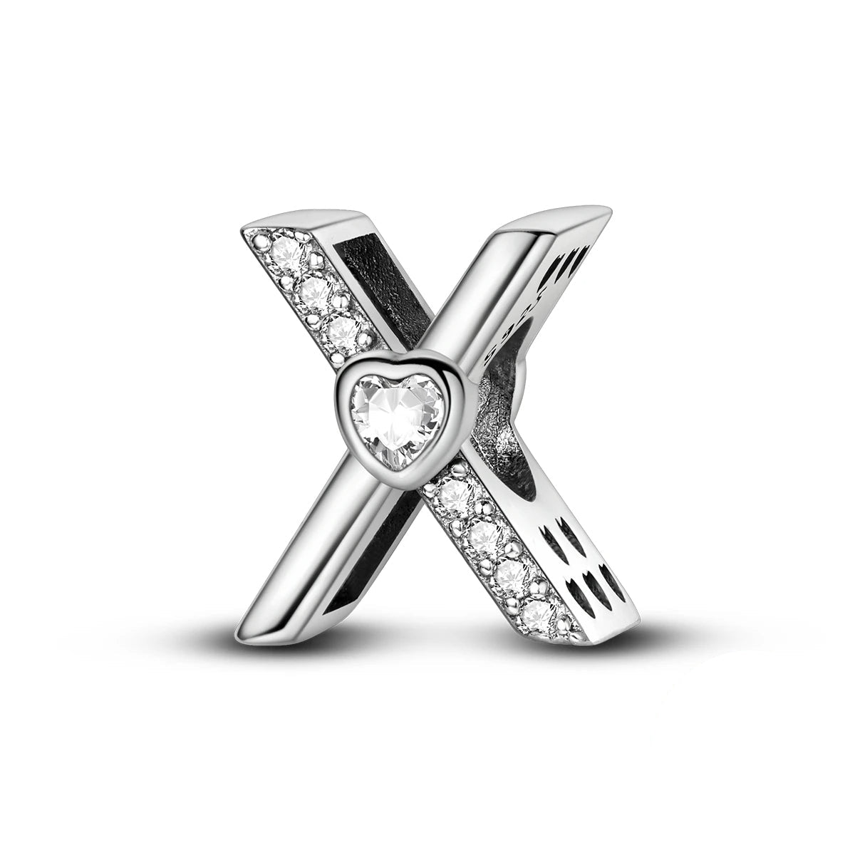 Charm Lettre Cœur Scintillant A~Z
