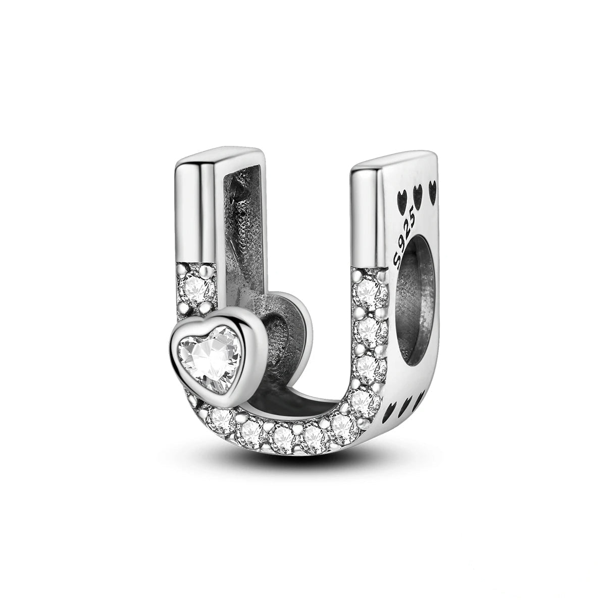 Charm Lettre Cœur Scintillant A~Z