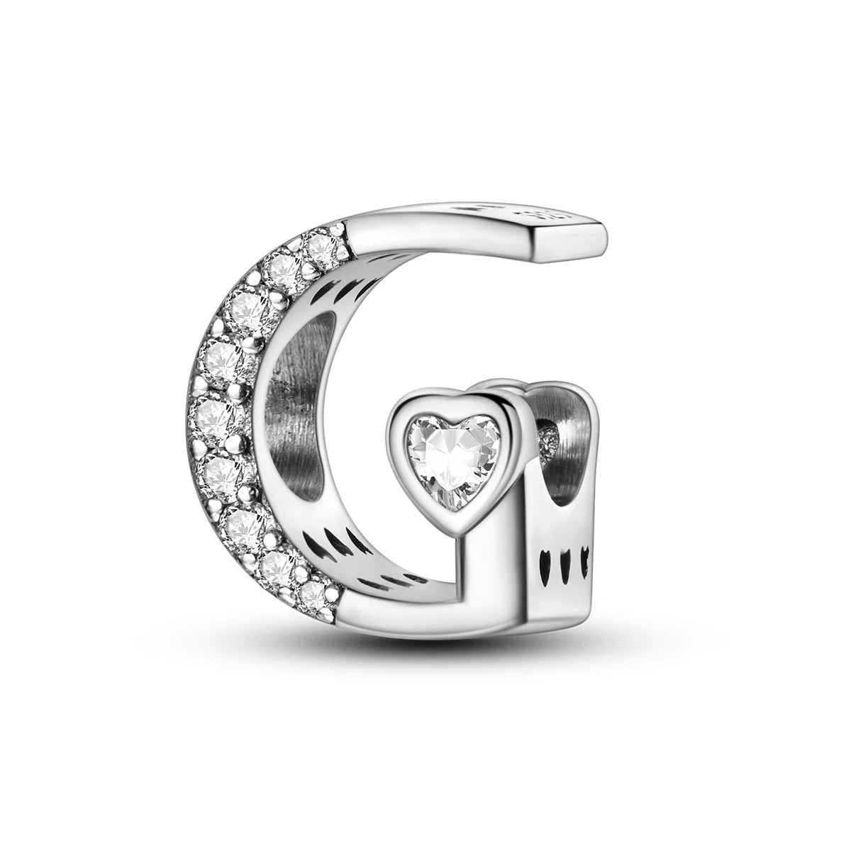 Charm Lettre Cœur Scintillant A~Z