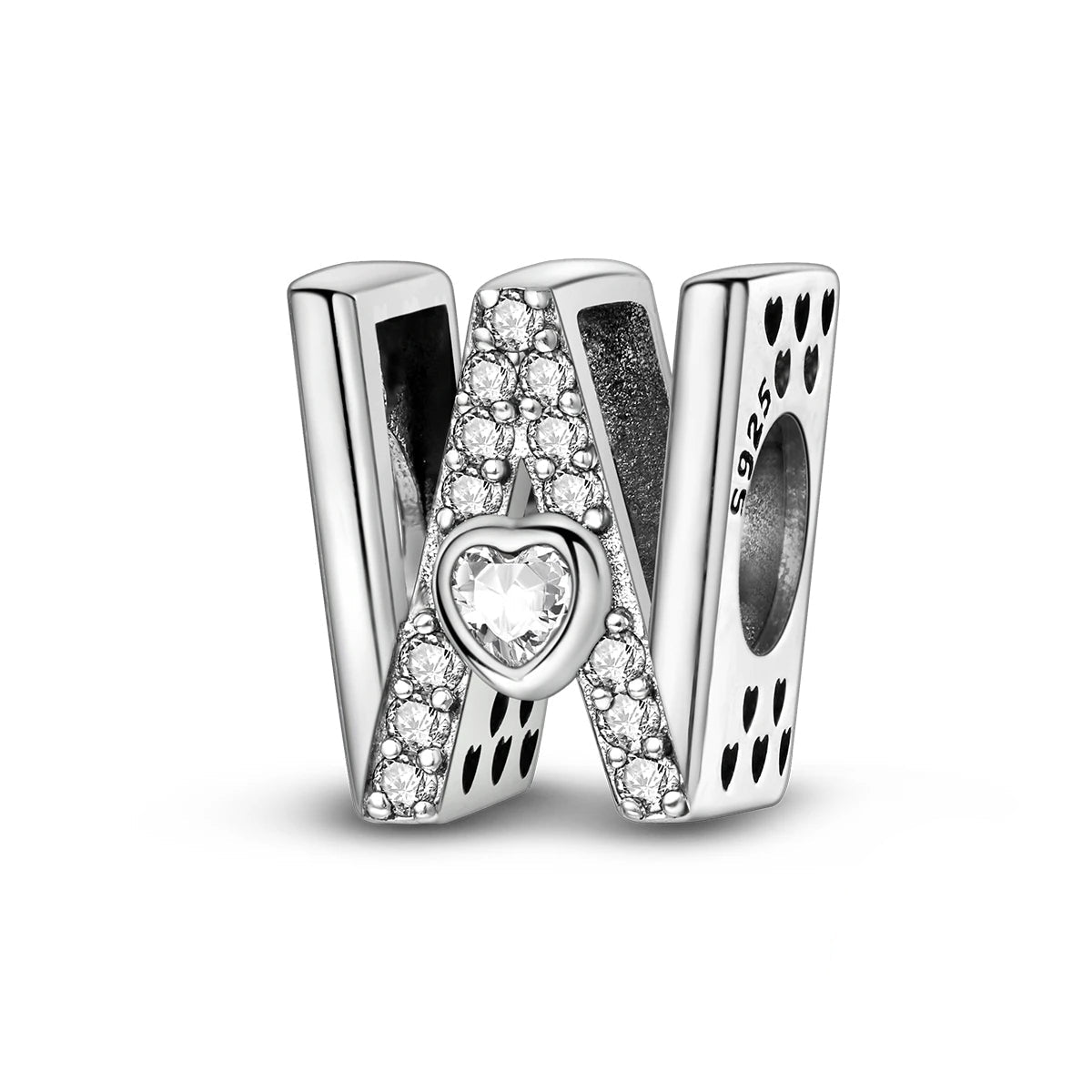 Charm Lettre Cœur Scintillant A~Z