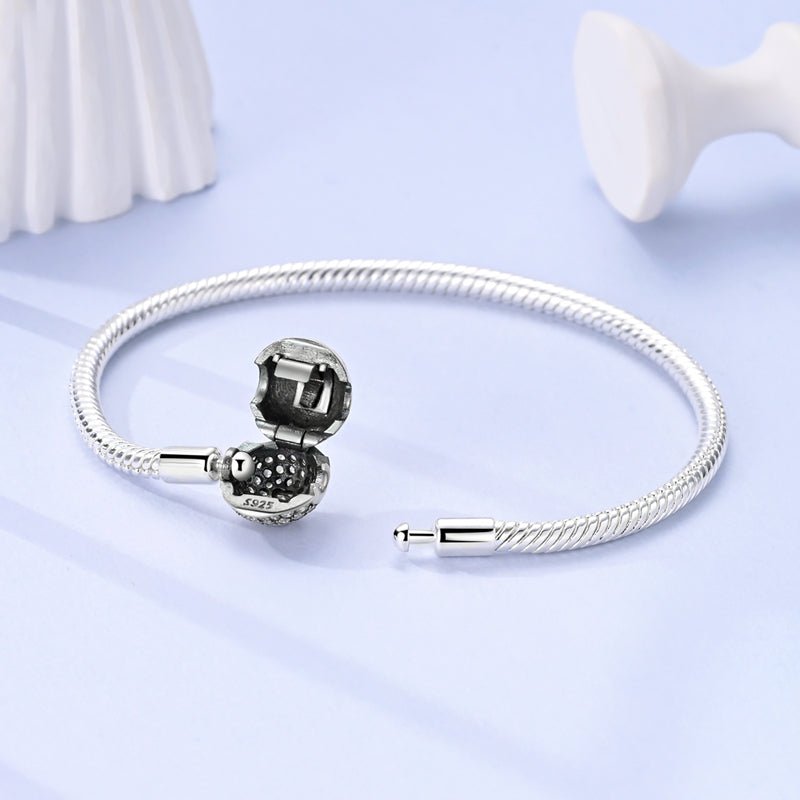 Bracelet à Charms Cœur Rose Scintillant