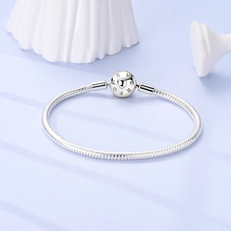 Bracelet à Charms Cœur Rose Scintillant