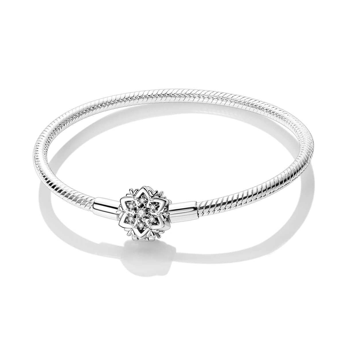 Bracelet à Charms avec Fermoir Flocon Scintillant