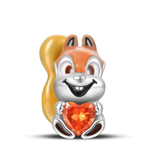 Charm Écureuil au Cœur Orange