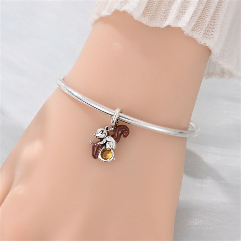 Charm Pendant Écureuil au Gland