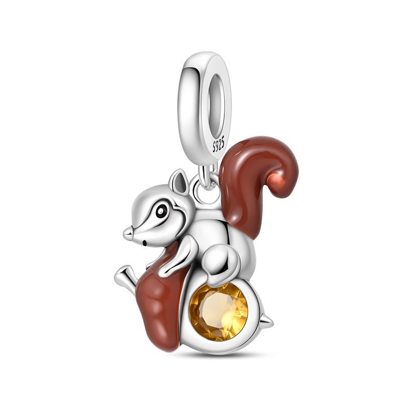 Charm Pendant Écureuil au Gland