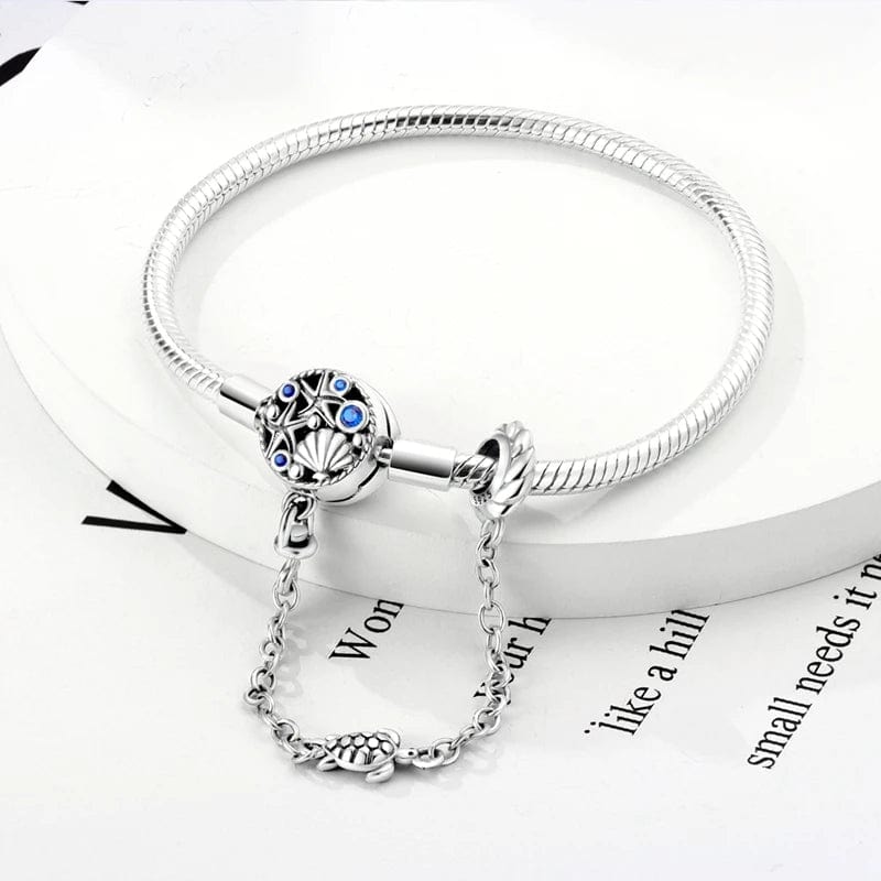 Bracelet à Charms Étoile de Mer avec Chaîne de Sécurité