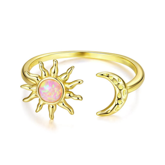 Bague Réglable Harmonie Soleil et Lune