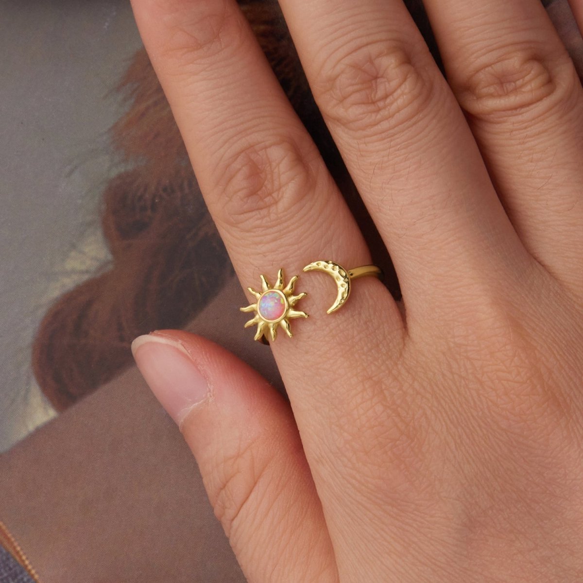 Bague Réglable Harmonie Soleil et Lune