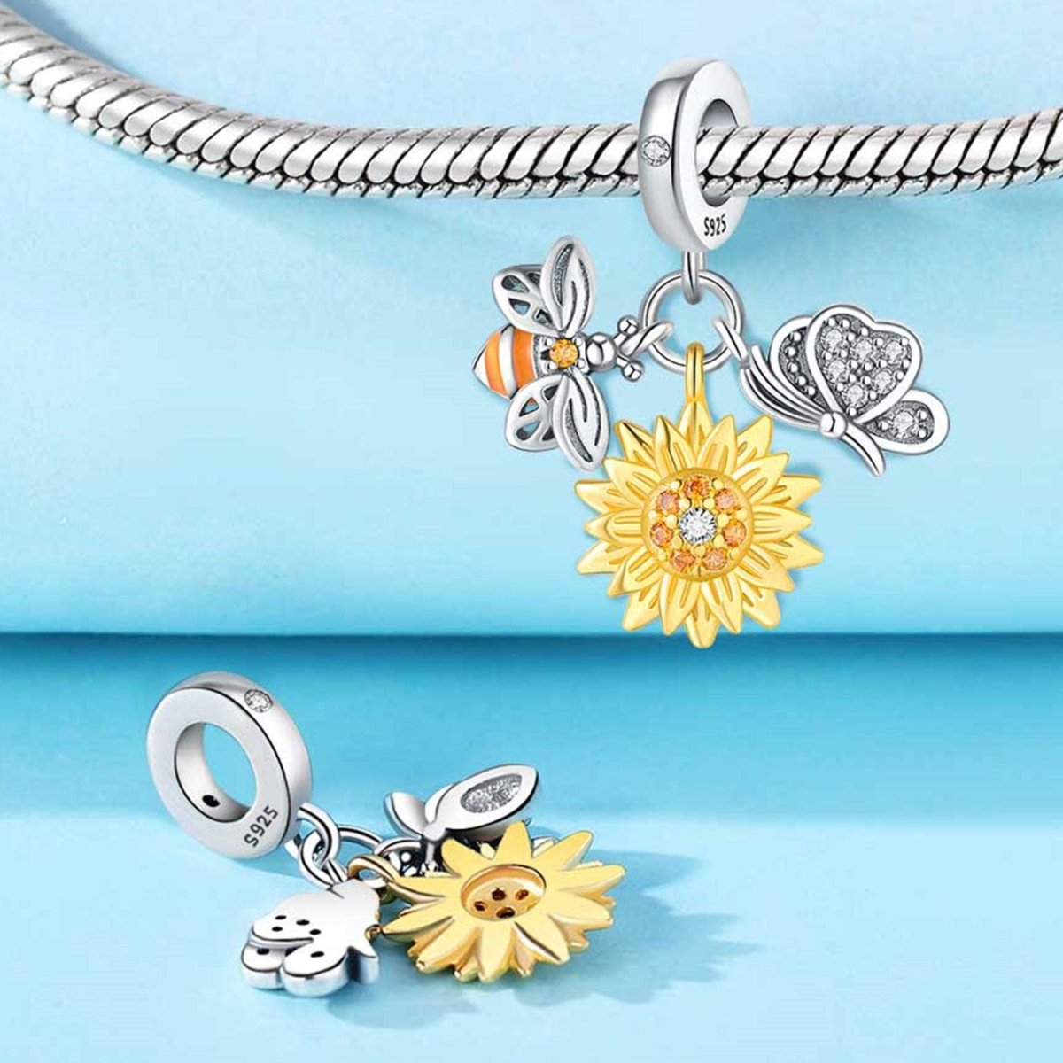 Charm Tournesol, Abeille et Papillon