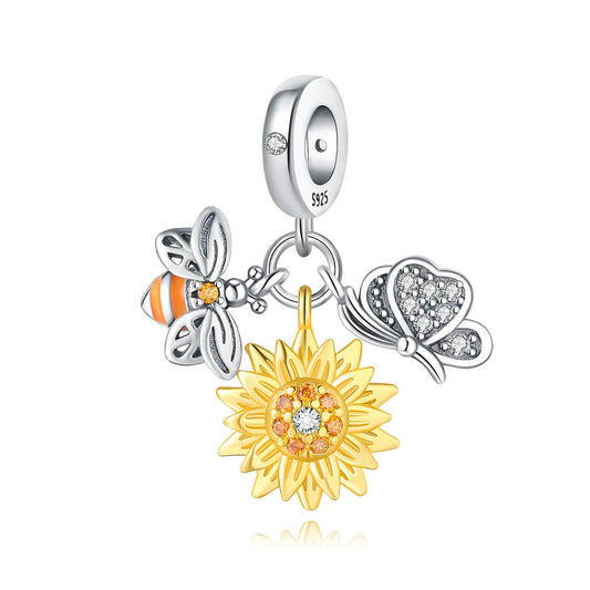 Charm Tournesol, Abeille et Papillon