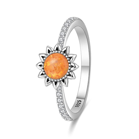 Bague Tournesol Opale Orange Radiance