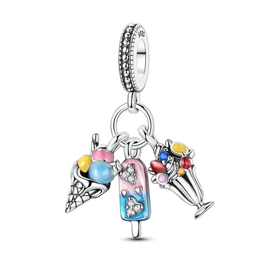 Charm Pendant Douceurs Glace, Esquimau et Milkshake