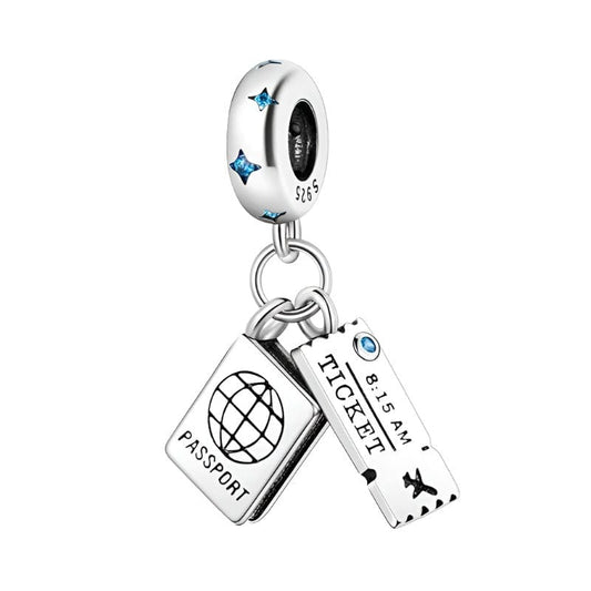 Charm Pendant Voyage Passeport et Billet
