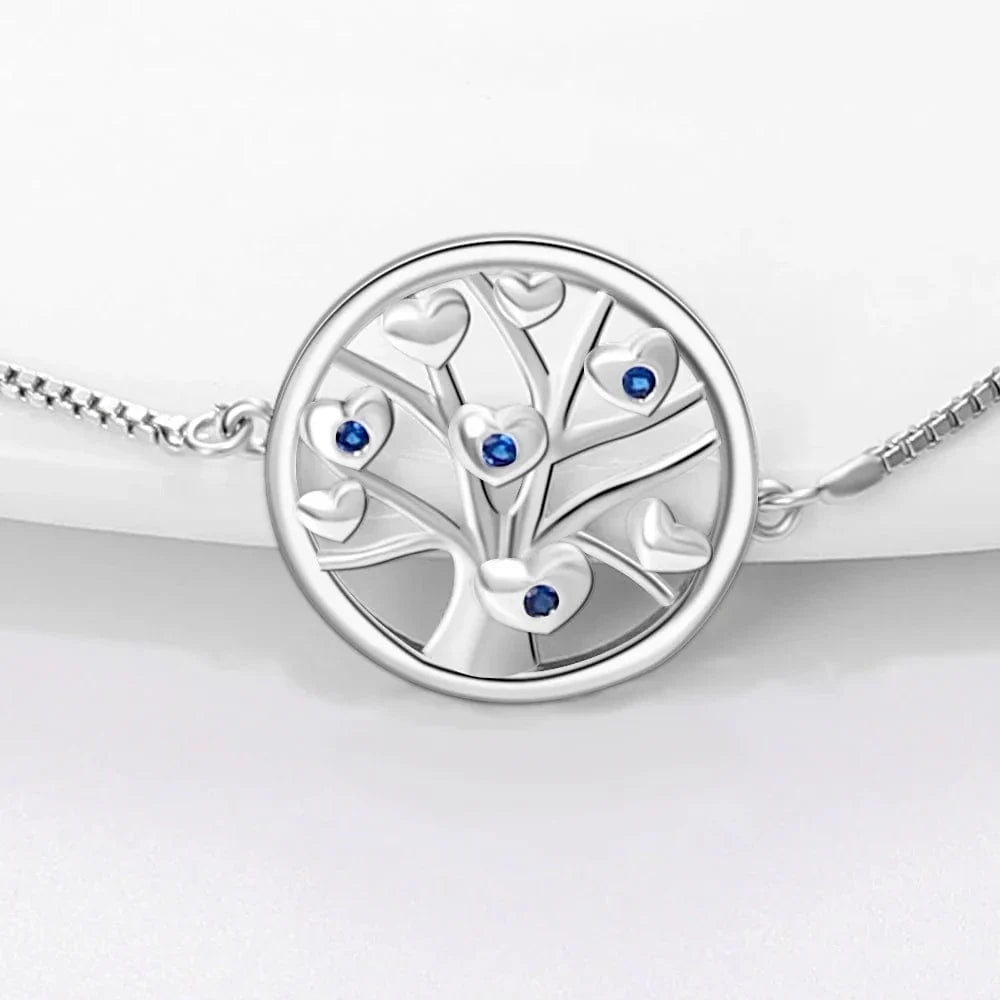 Bracelet Arbre de Vie aux Accents de Pierre Bleue