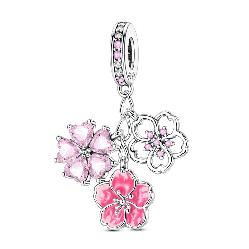 Charm Triple Pendant Fleurs de Cerisier