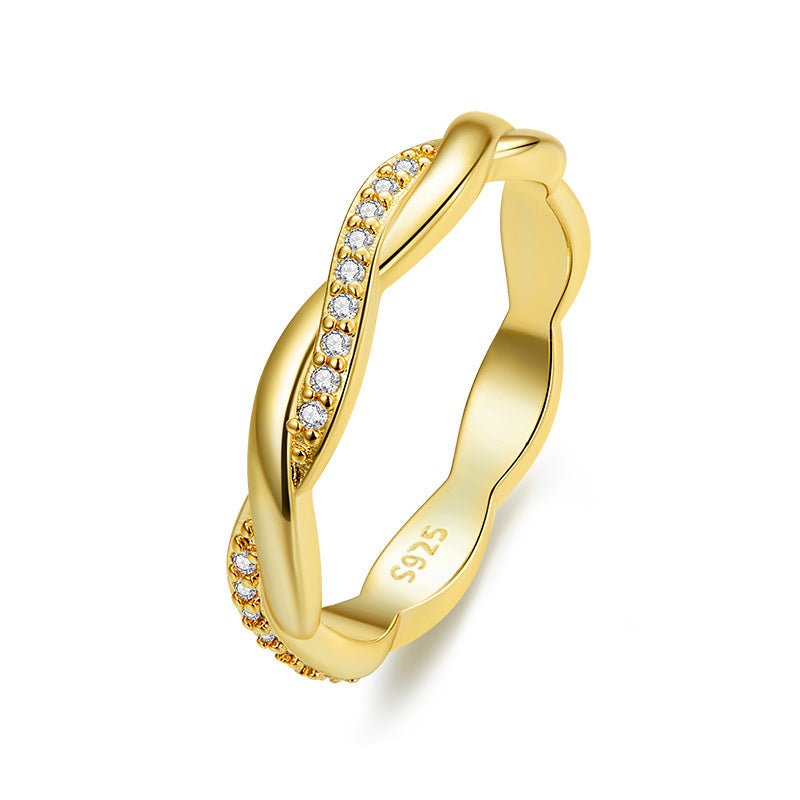 Bague Anneau Pavé Torsadé Radiance