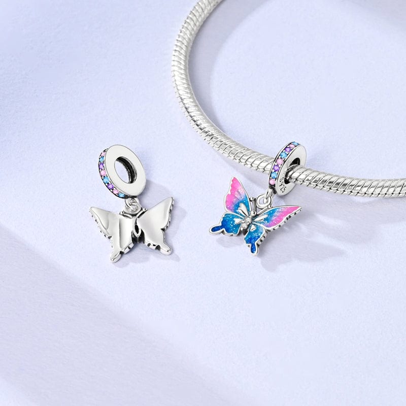Charm Pendant Papillon Bicolore