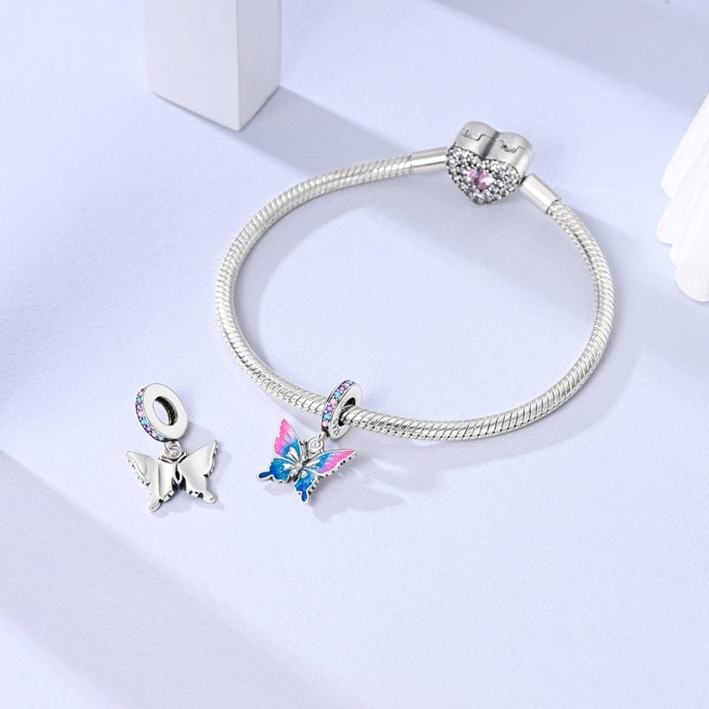 Charm Pendant Papillon Bicolore