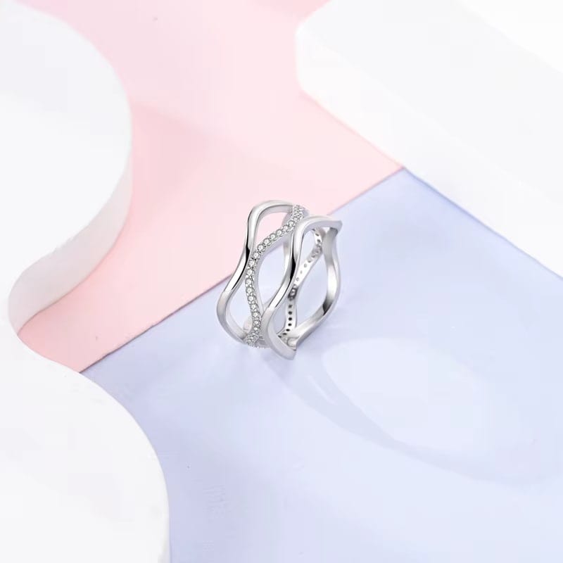 Bague Argent Forme Vague