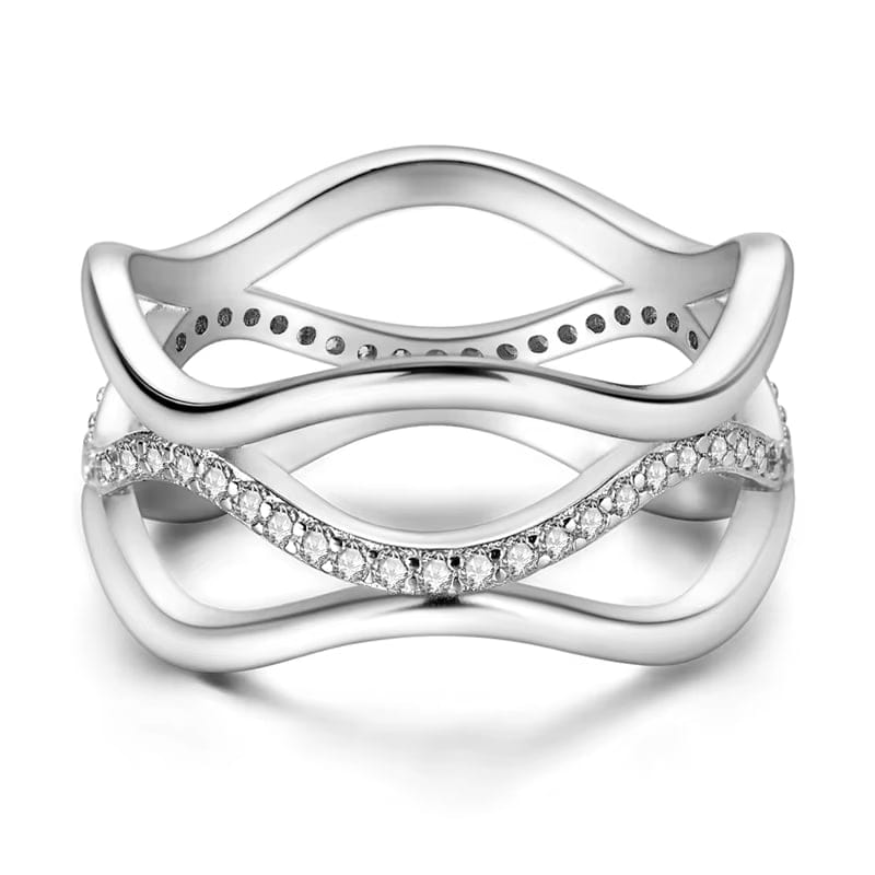 Bague Argent Forme Vague