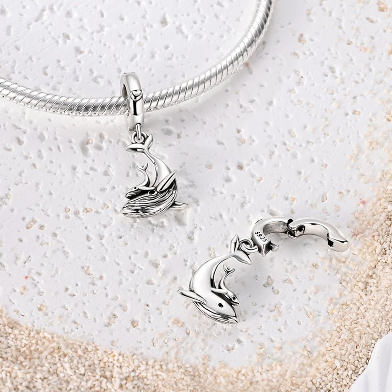 Charm Pendant Baleine Maman et Bébé