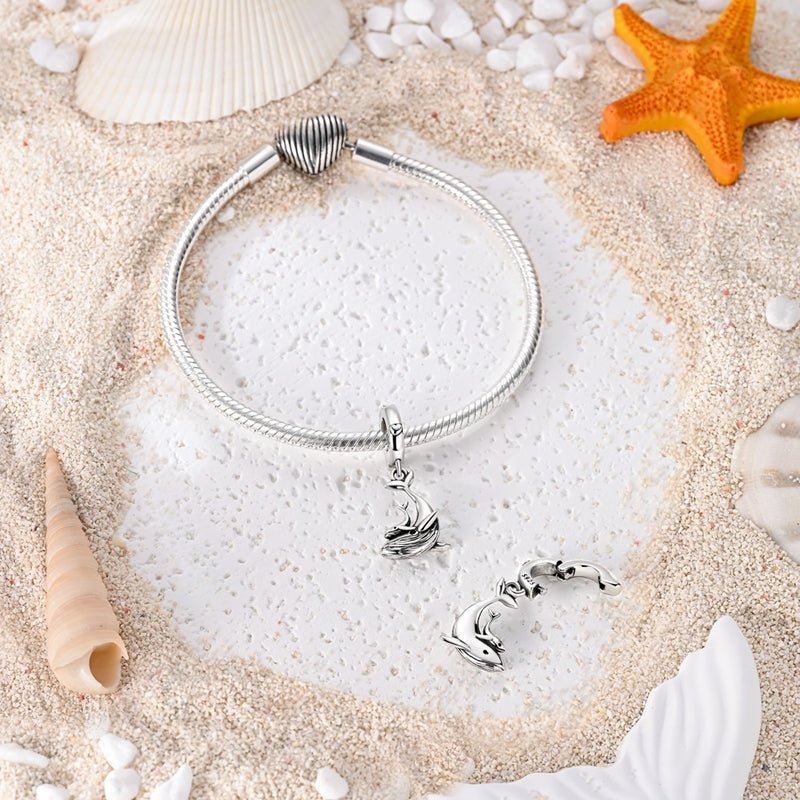 Charm Pendant Baleine Maman et Bébé