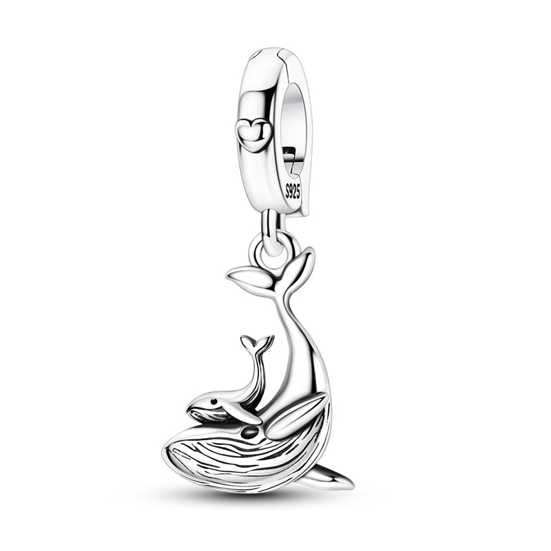 Charm Pendant Baleine Maman et Bébé