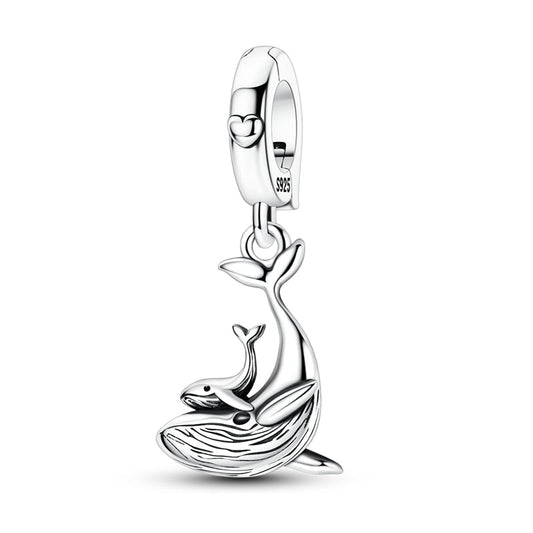 Charm Pendant Baleine Maman et Bébé